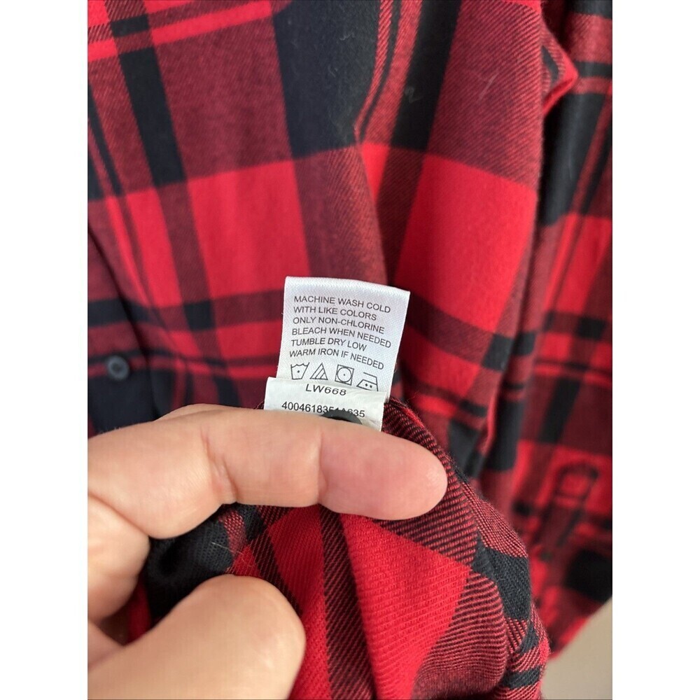 Port Authority Women’s Buffalo Plaid Shirt Size M Buffalo Logo Flannel Top - Picture 7 of 8